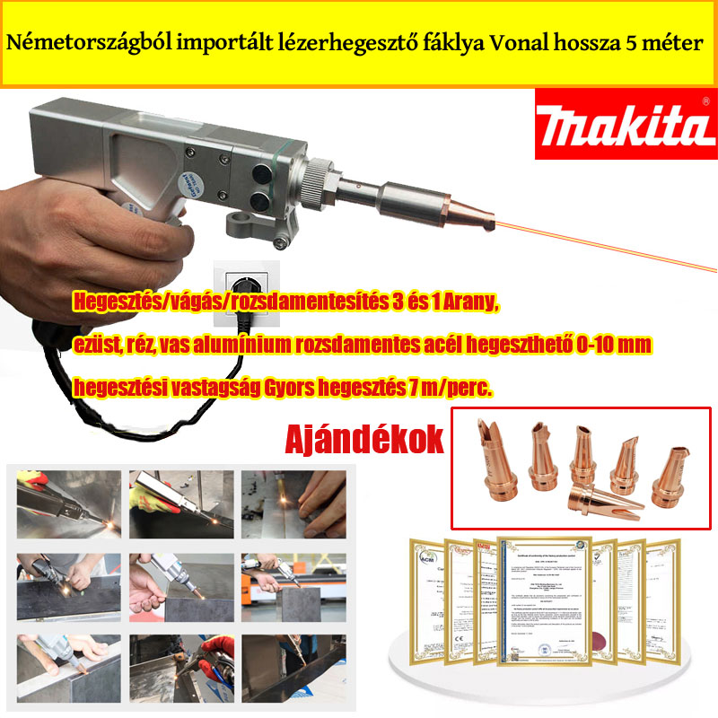 2000W viacúčelový laserový horák (zváranie zlata/striebra/medi/železa/hliníka/nerezovej ocele) zváranie hrúbky 0-7 mm (zváranie/rezanie 2 v 1)